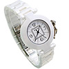 Women Wrist Watch, Porcelain, with zinc alloy dial, Round, platinum color plated, for woman, white, 35mm, 16mm Approx 8 Inch 