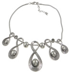 Ожерелье цинкового сплава , цинковый сплав, Каплевидная форма, змея цепи, не содержит никель, свинец длина:15.5 дюймовый, продается Strand