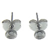 Stainless Steel Earring Stud Component, original color 0.7mm, Inner Approx 3.5mm 