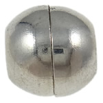 Brass Magnetic Clasp, Bead, half-drilled hole, platinum color, 14x12mm, Hole:Approx 7MM, Sold by PC