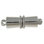 Brass Magnetic Clasp, Tube, single-strand, platinum color, 16x5mm, Hole:Approx 1MM, Sold by PC