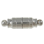 Brass Magnetic Clasp, Tube, single-strand, platinum color, 18x5mm, Hole:Approx 1.5MM, Sold by PC