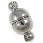 Brass Magnetic Clasp, Oval, single-strand, platinum color, 12x6mm, Hole:Approx 1.5MM, Sold by PC
