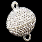 Zinc Alloy Magnetic Clasp, Bead, single-strand, silver color, more colors for choice, 21x15mm, Hole:Approx 2MM, Sold by PC