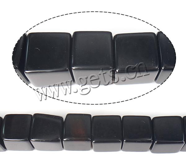 Natural Black Agate Beads, Cube, more sizes for choice, Grade A, Hole:Approx 0.8-1.2mm, Length:Approx 15 Inch, Sold By Strand