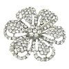 Zinc Alloy Shoes Ornament, Flower, platinum color plated, with rhinestone & hollow 