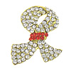 Zinc Alloy Jewelry Cabochons, Ribbon, gold color plated, flat back & with rhinestone Approx 