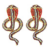 Zinc Alloy Rhinestone Drop Earring, Snake, plated, with rhinestone 0.7mm 