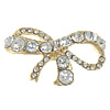 Zinc Alloy Jewelry Cabochons, Bowknot, gold color plated, flat back & with rhinestone Approx 3.5mm 