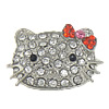 Zinc Alloy Shoes Ornament, Cat, with rhinestone 