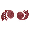 Zinc Alloy Decorative Buckle, painted, with acrylic rhinestone, red 8mm, 1.5mm, 2.5mm Approx 2mm 
