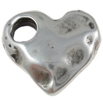 Zinc Alloy Heart Pendants, plated, hammered nickel, lead & cadmium free Approx 4.5mm 