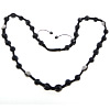 Fashion Woven Ball Necklace, Nylon Cord, with Hematite & Crystal & Zinc Alloy Approx 30-38 Inch 