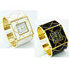 Cuff Bangle Watch, Zinc Alloy, with Glass, plated, for woman & enamel nickel, lead & cadmium free 32mm Approx 7.5 Inch 