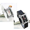 Women Wrist Watch, Zinc Alloy, with Glass & Silicone, platinum color plated, for woman & with rhinestone 16mm Approx 8.2 Inch 