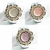 Watch Finger Ring, Zinc Alloy, with Glass, platinum color plated, with rhinestone 13mm 