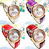 Women Wrist Watch, Zinc Alloy, with PU Leather & Glass, plated, with flower pattern & for woman & with rhinestone 38mm, 18mm Approx 8.8 Inch 