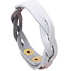 Cowhide Bracelets, zinc alloy snap clasp, gold color plated, braided bracelet, 22.5cm, 1.3cm Approx 8.8 Inch 