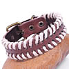 Cowhide Bracelets, with Cotton Cord, zinc alloy buckle, antique gold color plated, 24cm, 2cm Approx 9.4 Inch 
