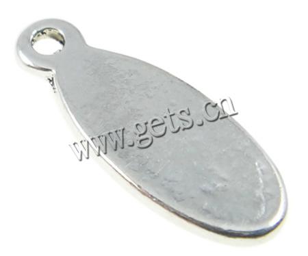 Zinc Alloy Tag Charm, Oval, plated, more colors for choice, nickel, lead & cadmium free, 7x19x1mm, Hole:Approx 1.5mm, Sold By PC