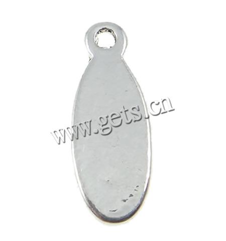 Zinc Alloy Tag Charm, Oval, plated, more colors for choice, nickel, lead & cadmium free, 7x19x1mm, Hole:Approx 1.5mm, Sold By PC