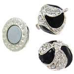 Zinc Alloy Magnetic Clasp, Rondelle, single-strand, with rhinestone & enamel, nickel, lead & cadmium free Approx 2MM 