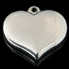 Encantos de etiqueta de acero inoxidable, Corazón, color original, 17x16x2.5mm, agujero:aproximado 1mm, Vendido por UD[