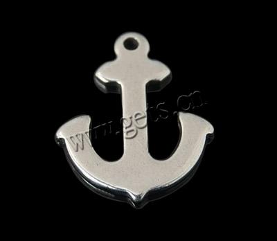 Stainless Steel Tag Charm, Anchor, nautical pattern, original color, 16x13x1mm, Hole:Approx 1mm, 1500PCs/Bag, Sold By Bag