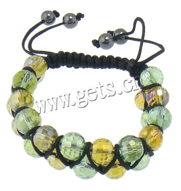 Crystal Woven Ball Bracelets, with Nylon Cord & Hematite, handmade, 10mm, 8mm, Length:Approx 6-11 Inch, Sold By Strand