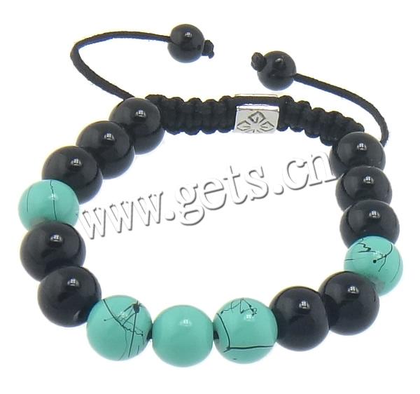 Crystal Woven Ball Bracelets, with Nylon Cord & Zinc Alloy, handmade, 10mm, 8mm, Length:Approx 6-10 Inch, Sold By Strand