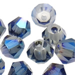 Imitation CRYSTALLIZED™ Crystal Beads, Bicone, AB color plated, faceted, Lt Sapphire, Grade A, 4mm Approx 1mm, Approx 