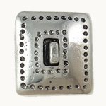 Zinc Alloy Magnetic Clasp, Square, platinum color, 25x27x11mm, Sold by PC