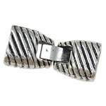 Zinc Alloy Fold Over Clasp, textured, platinum color, 31x13x9.5mm, Sold by PC
