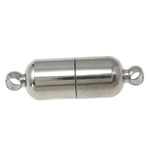 Brass Magnetic Clasp, Oval, 1/1 loop, platinum color Approx 1.8MM 