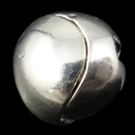 Zinc Alloy Magnetic Clasp, Round shape, silver color, 12x11mm, Sold by PC