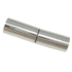 Brass Magnetic Clasp, Tube, half-drilled, platinum color, 20x5mm, Sold by PC
