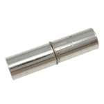 Brass Magnetic Clasp, Tube, half-drilled, platinum color, 16x4mm, Sold by PC