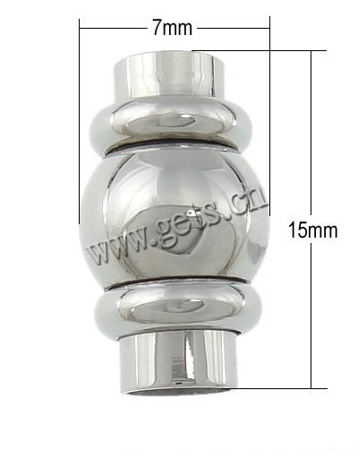 Round Stainless Steel Magnetic Clasp, 316 Stainless Steel, Lantern, plated, Customized, more colors for choice, 7x15mm, Hole:Approx 2mm, Sold By PC