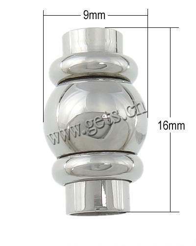 Round Stainless Steel Magnetic Clasp, 316 Stainless Steel, Lantern, plated, Customized, more colors for choice, 9x16mm, Hole:Approx 4mm, Sold By PC