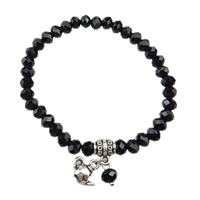 Zinc Alloy Crystal Bracelets, with Zinc Alloy, handmade faceted Inch [