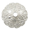 Sterling Silber Perlenkappen, 925 Sterling Silber, Blume, plattiert, keine, 12.5x12.5x4.5mm, Bohrung:ca. 1.5mm, verkauft von PC