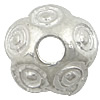 Sterling Silber Perlenkappen, 925 Sterling Silber, Blume, plattiert, keine, 7x7x2.8mm, Bohrung:ca. 1.5mm, verkauft von PC