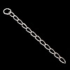 Sterling Silver Extender Chain, 925 Sterling Silver, platinum plated, twist oval chain, 58mm  Approx 2.3 Inch 