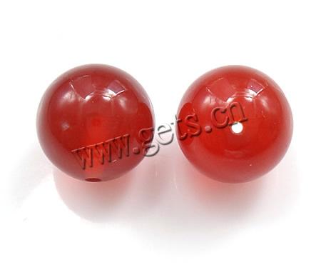 Natürlich rote Achat Perlen, Roter Achat, rund, Weitere Größen für Wahl & halbgebohrt, Bohrung:ca. 0.5mm, verkauft von PC