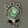 Shell Box Clasp, Abalone Shell, with Brass, Flat Round  Approx 2mm 