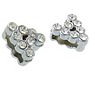 Zinc Alloy Letter Slide Charm, Letter A, platinum color plated, with Mideast rhinestone, nickel, lead & cadmium free Approx 