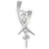 Sterling Silver Peg Bail, 925 Sterling Silver, plated, with cubic zirconia Approx 