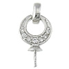 Sterling Silver Peg Bail, 925 Sterling Silver, Donut, plated, with cubic zirconia 0.7mm Approx 2mm 