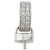 Sterling Silver Peg Bail, 925 Sterling Silver, plated, with cubic zirconia 5mm Approx 