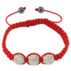 Bracelets de Woven Ball à stras , strass, avec corde en nylon & Hématite, plus de couleurs à choisir Environ 6.5-11 pouce, Vendu par brin